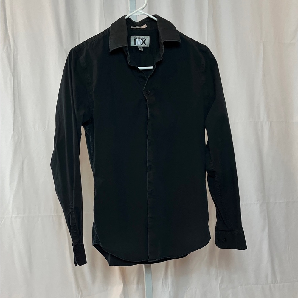 Express 1MX Black Dress Shirt